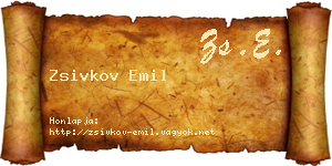 Zsivkov Emil névjegykártya